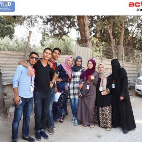 Youth during scoping of local service providers though a community mapping method in Jordon